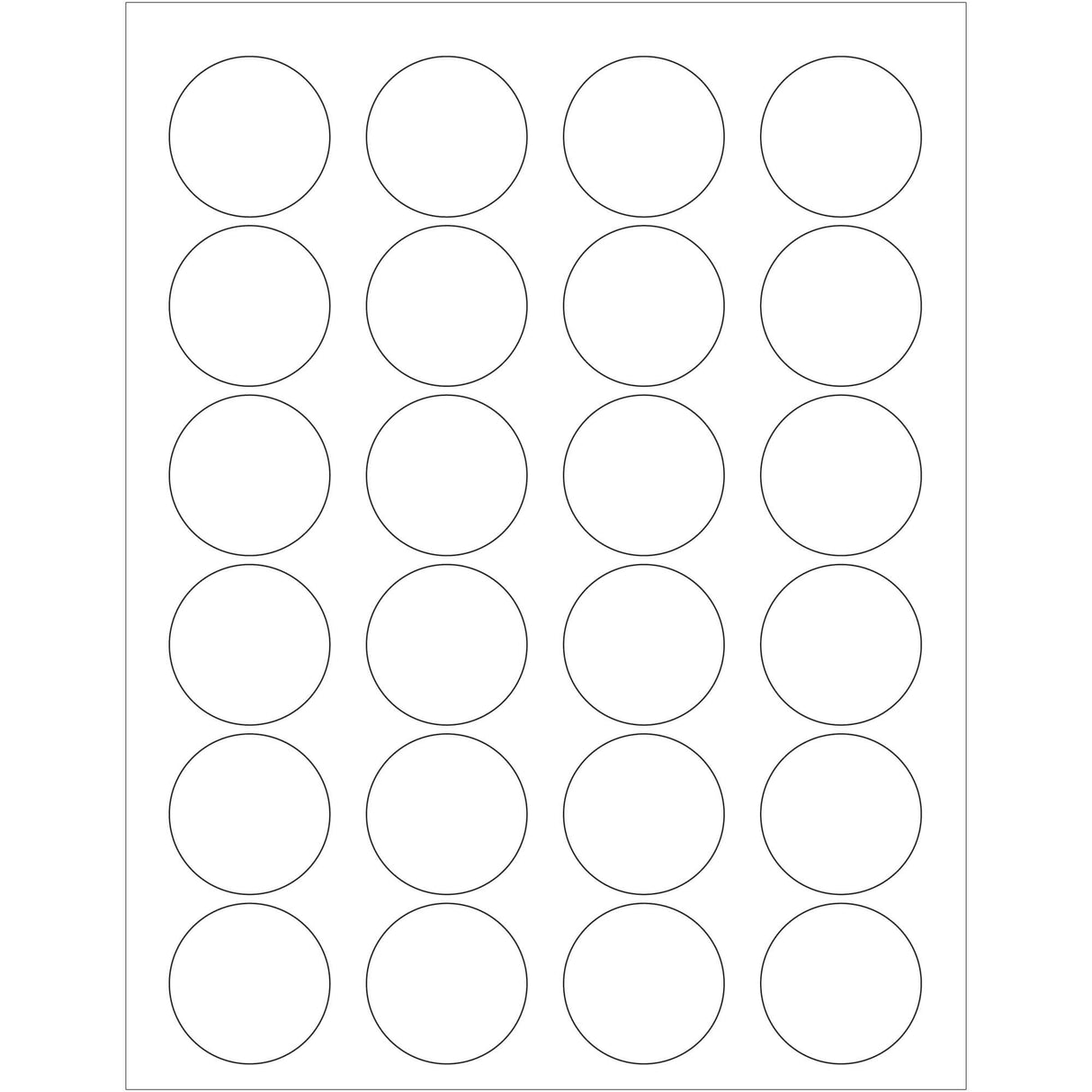 1 5/8" Glossy White Circle Laser Labels