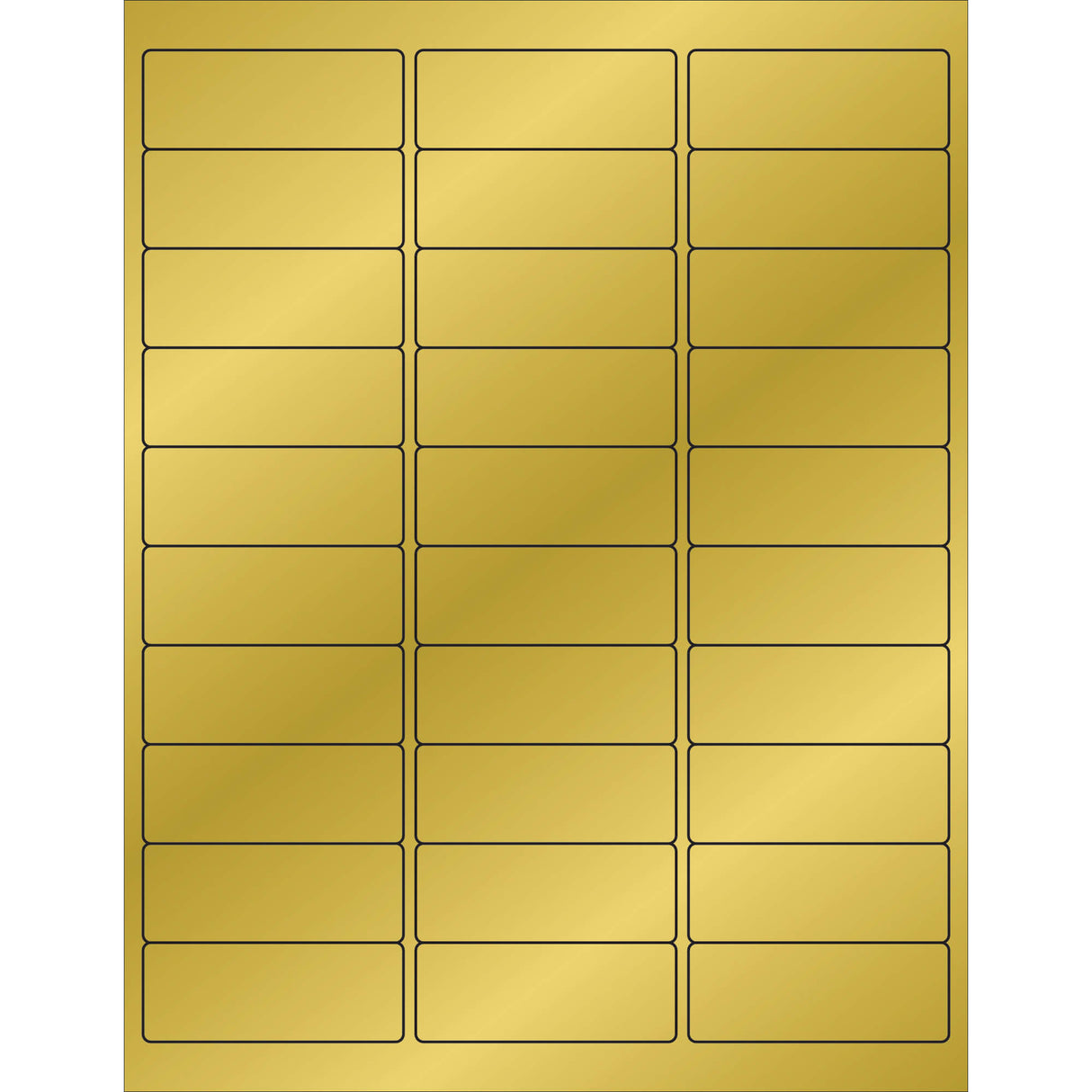 2 5/8 x 1" Gold Foil Rectangle Laser Labels