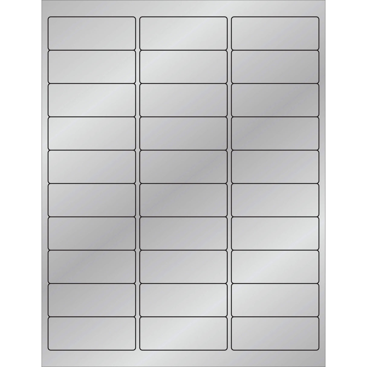 2 5/8 x 1" Silver Foil Rectangle Laser Labels