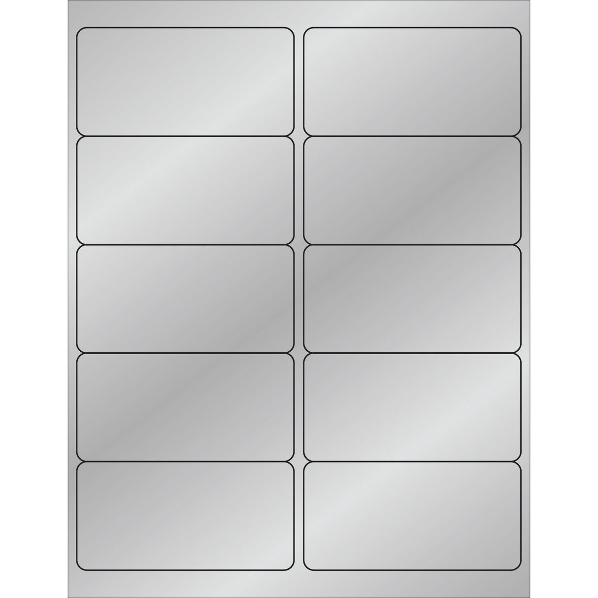 4 x 2" Silver Foil Rectangle Laser Labels