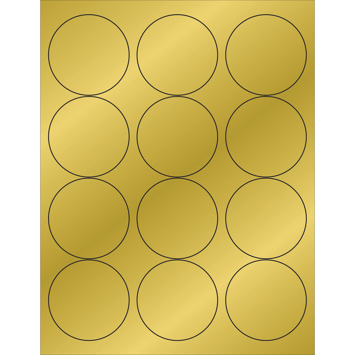 2 1/2" Gold Foil Circle Laser Labels