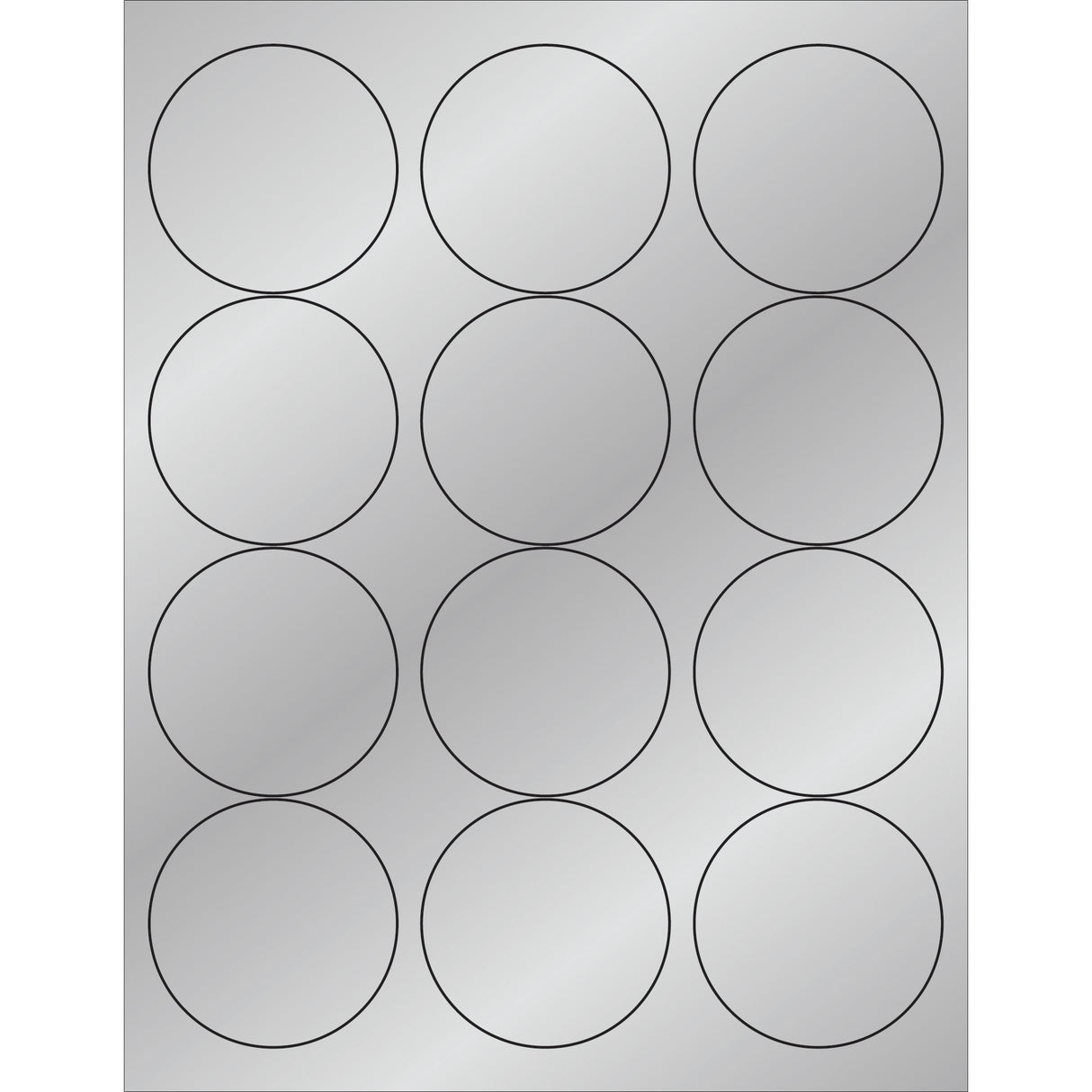 2 1/2" Silver Foil Circle Laser Labels