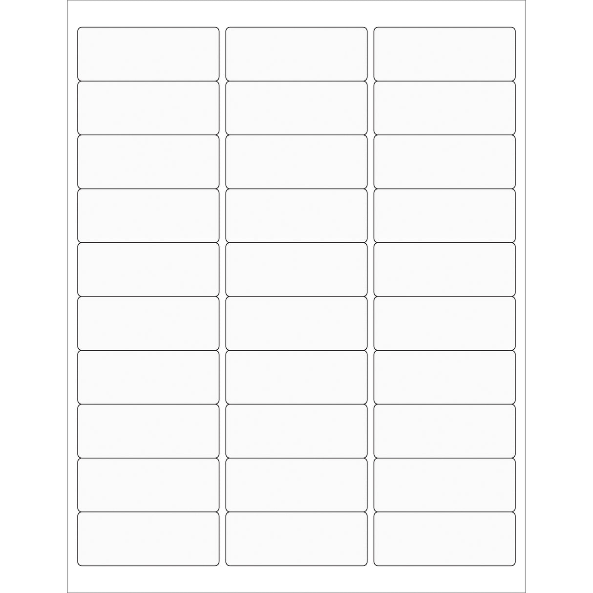 2 5/8 x 1" Clear Rectangle Laser Labels