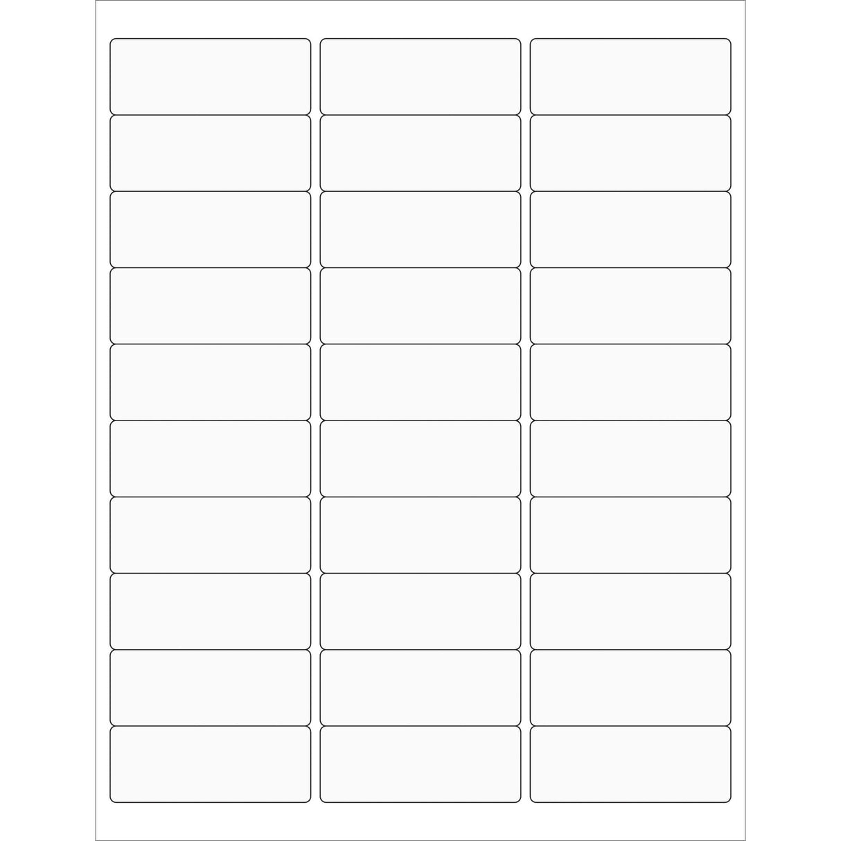 2 5/8 x 1" Clear Rectangle Laser Labels