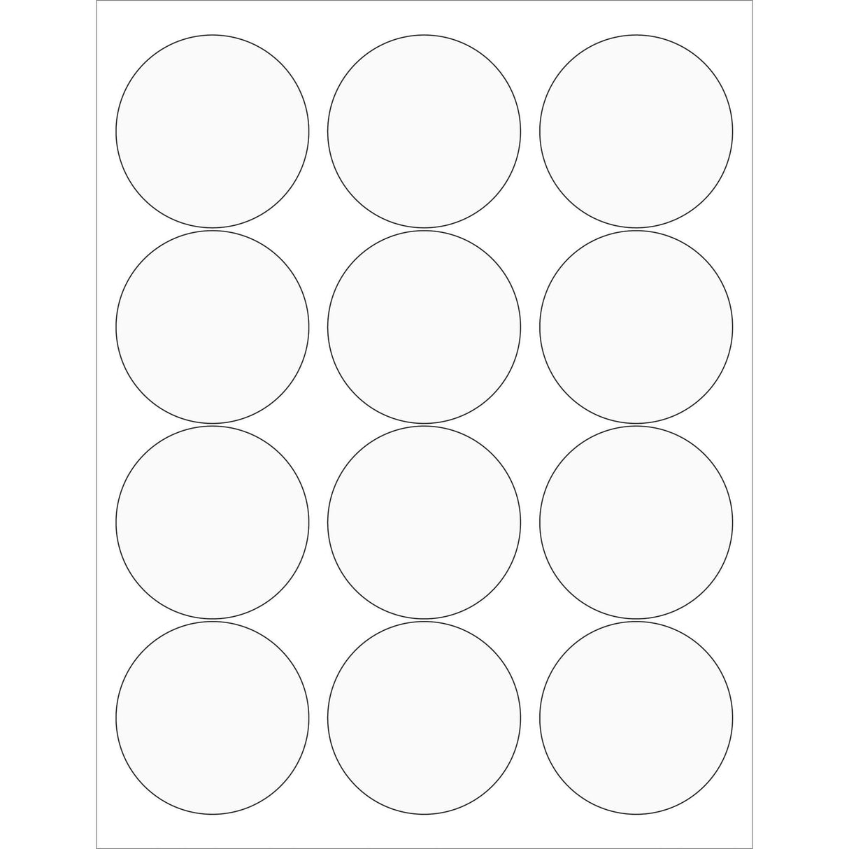 2 1/2" Clear Circle Laser Labels