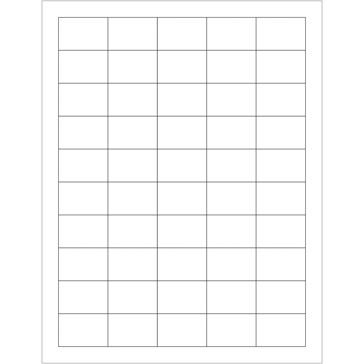 1 1/2 x 1" White Removable Rectangle Laser Labels
