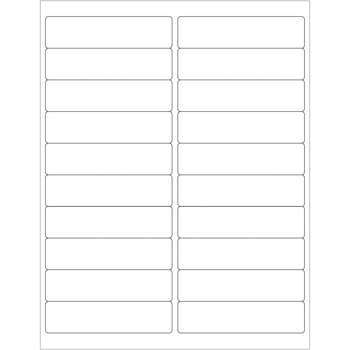 4 x 1" White Removable Rectangle Laser Labels