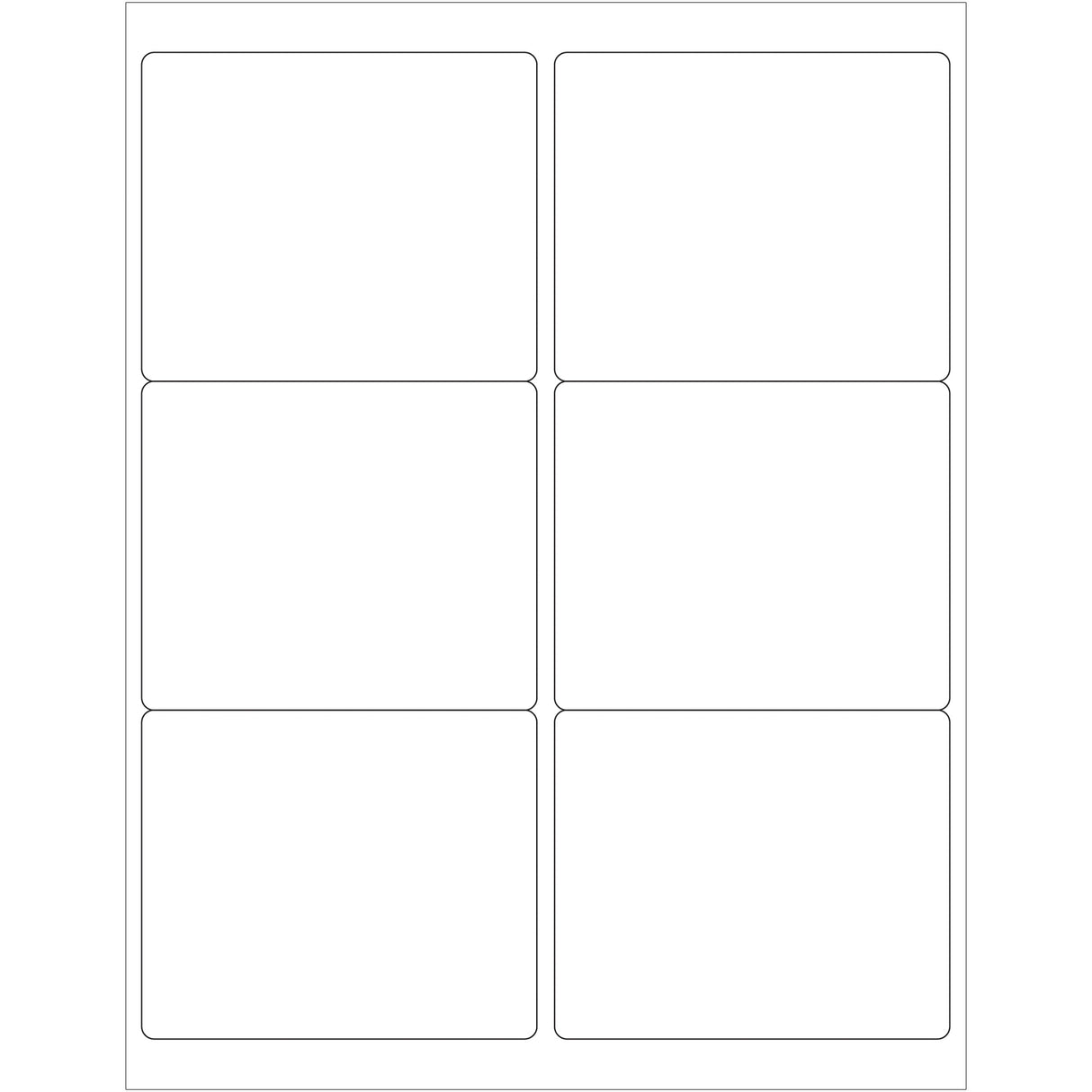 4 x 3 1/3" White Removable Rectangle Laser Labels