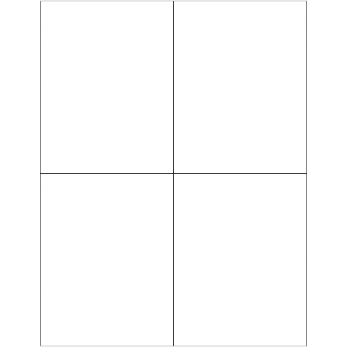 4 1/4 x 5 1/2" White Removable Rectangle Laser Labels