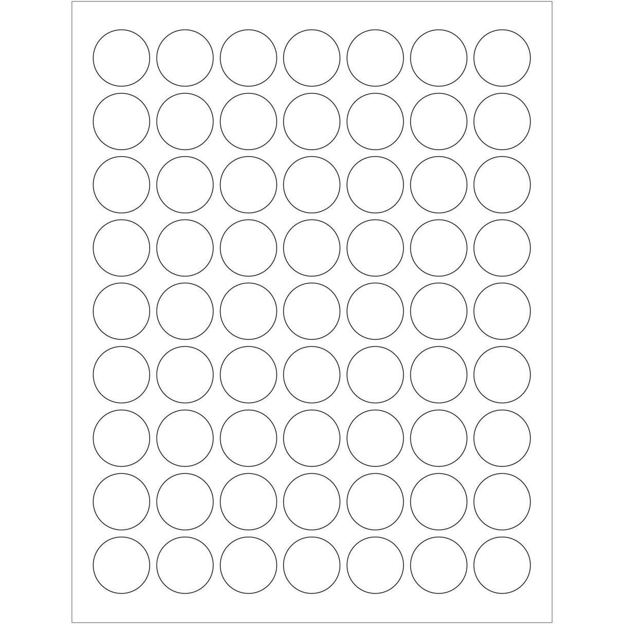 1" Glossy White Circle Laser Labels