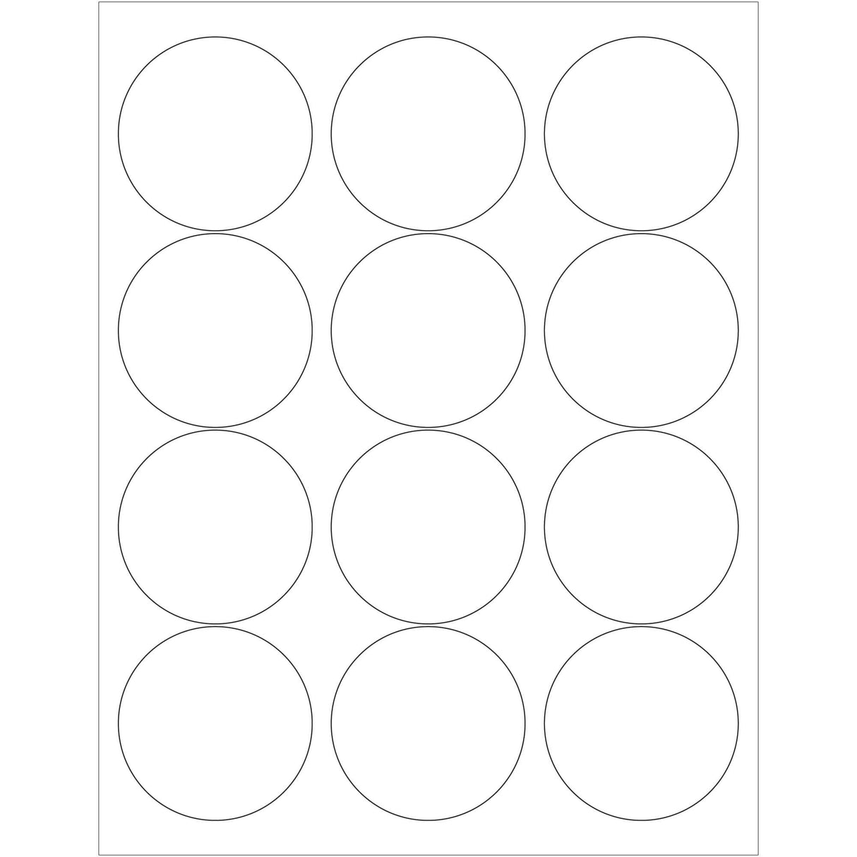 2 1/2" Glossy White Circle Laser Labels