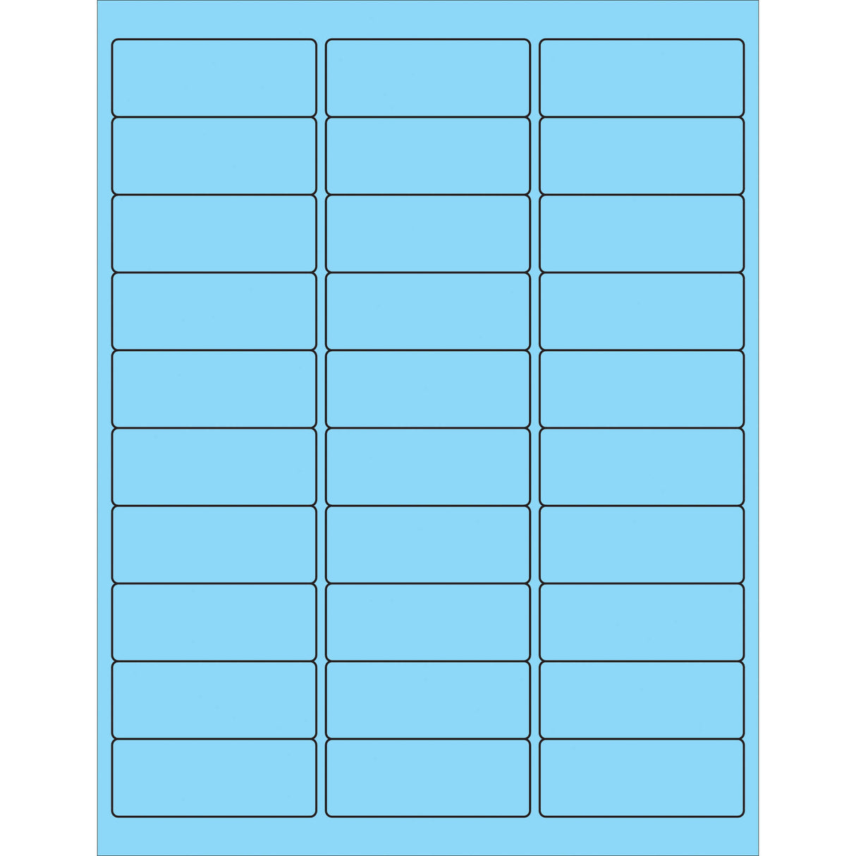 2 5/8 x 1" Fluorescent Pastel Blue Removable Rectangle Laser Labels