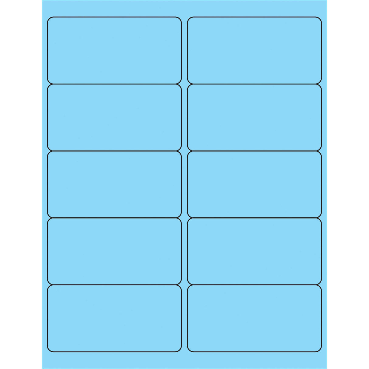 4 x 2" Fluorescent Pastel Blue Removable Rectangle Laser Labels