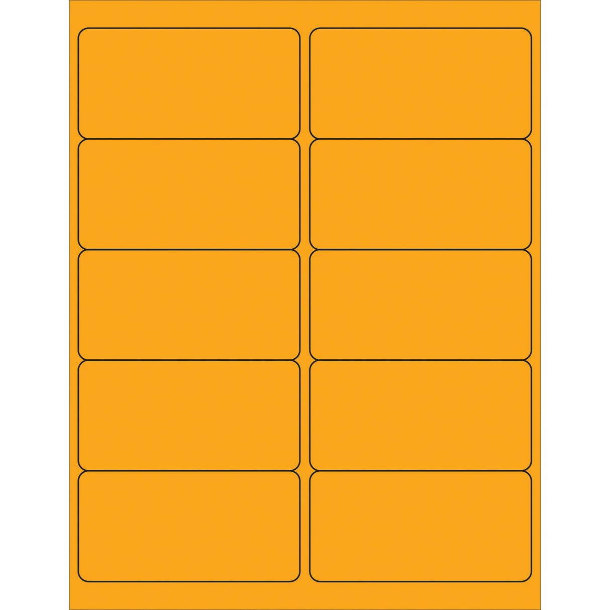 4 x 2" Fluorescent Orange Removable Rectangle Laser Labels