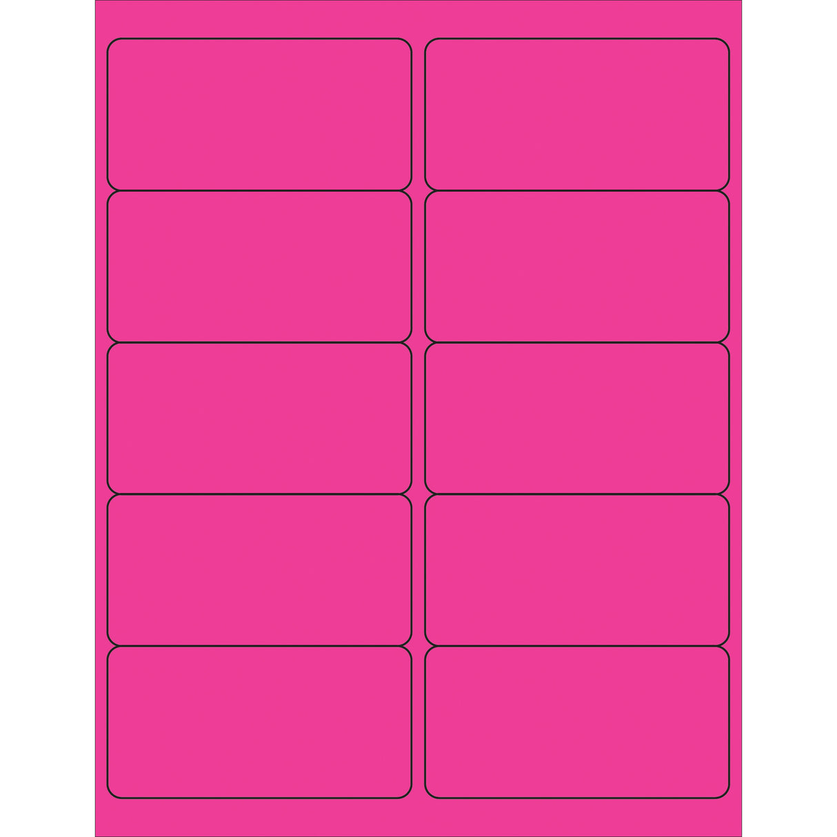 4 x 2" Fluorescent Pink Removable Rectangle Laser Labels