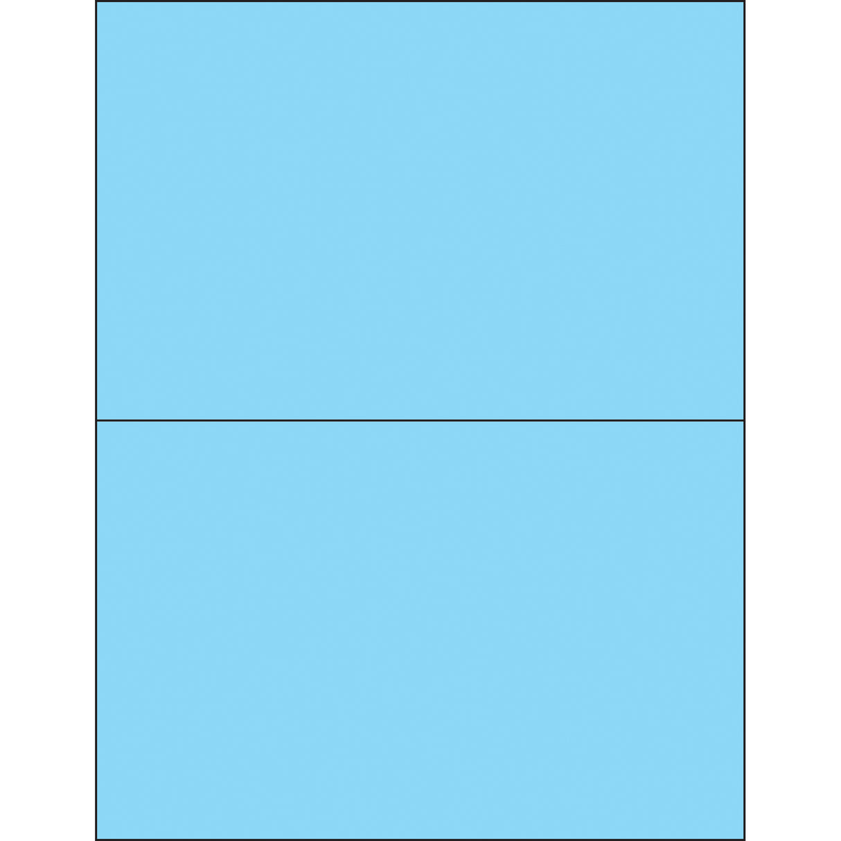 8 1/2 x 5 1/2" Fluorescent Pastel Blue Removable Rectangle Laser Labels