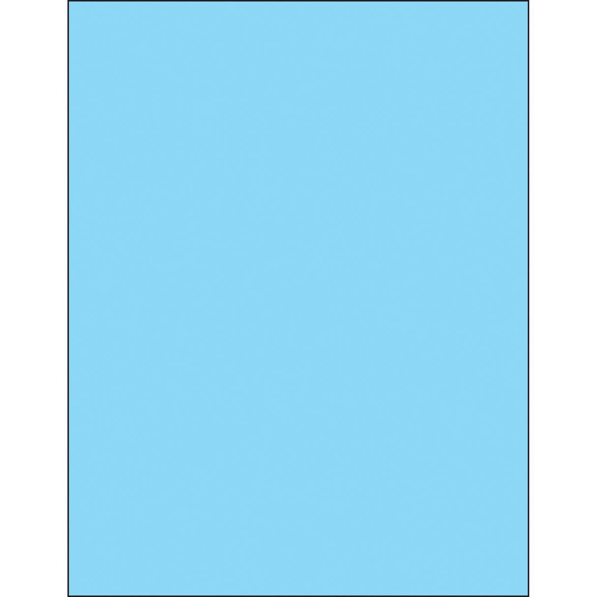 8 1/2 x 11" Fluorescent Pastel Blue Removable Rectangle Laser Labels