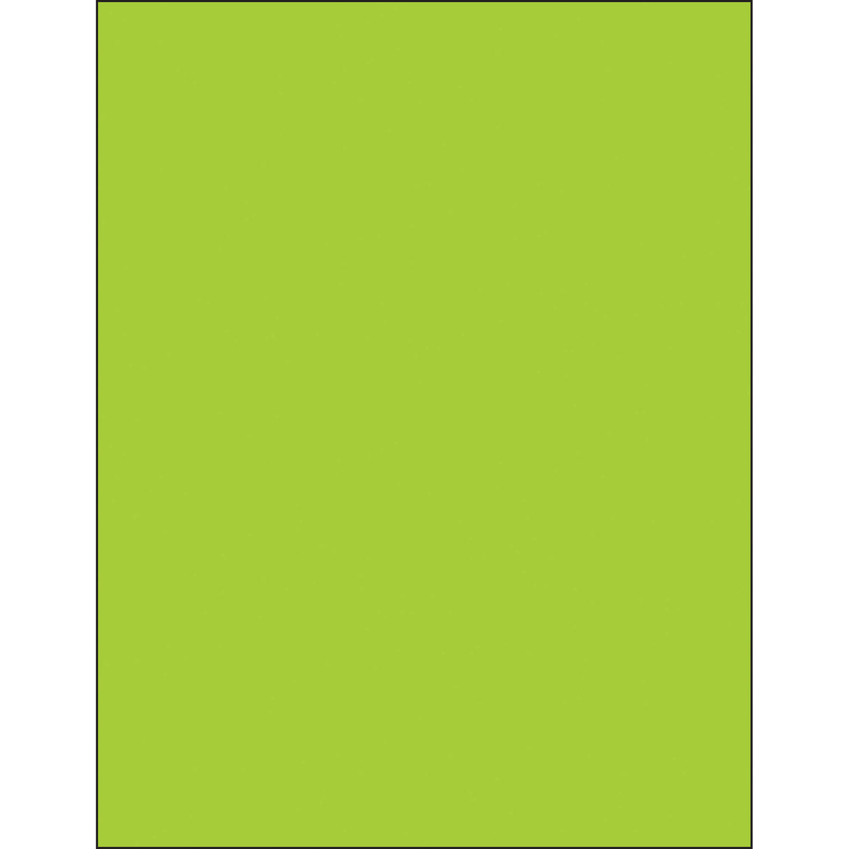 8 1/2 x 11" Fluorescent Green Removable Rectangle Laser Labels