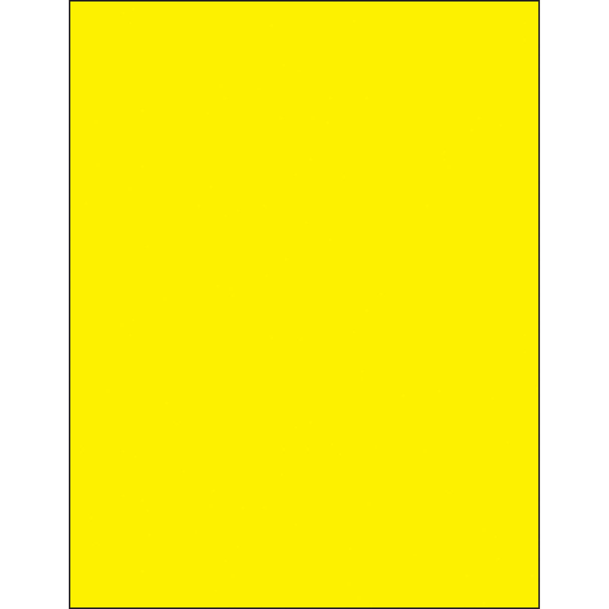 8 1/2 x 11" Fluorescent Yellow Removable Rectangle Laser Labels
