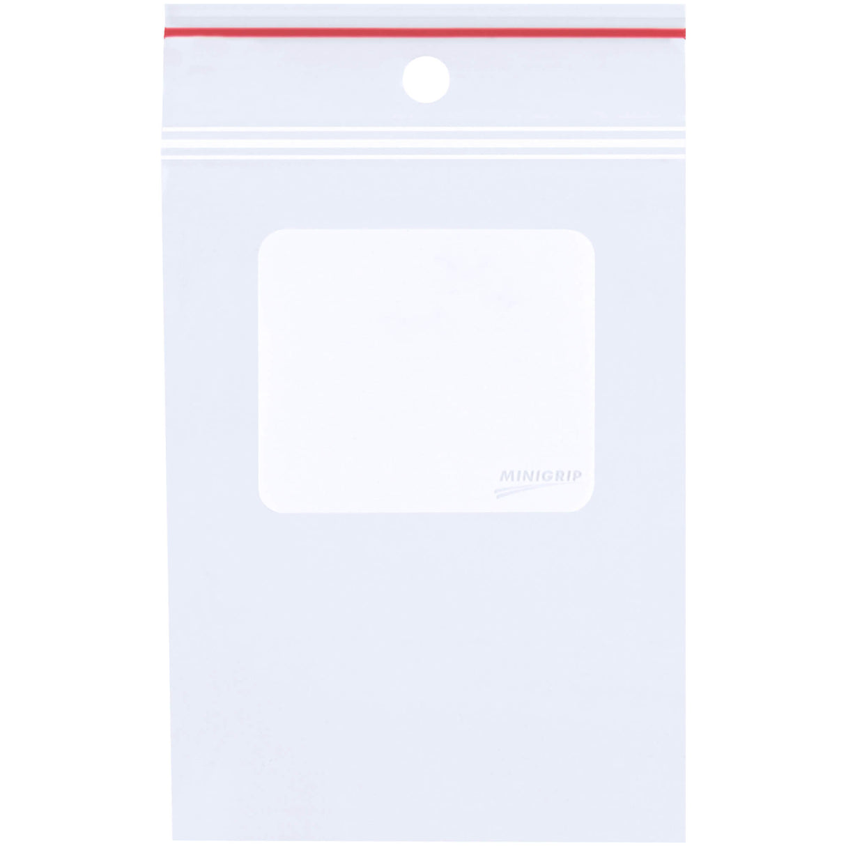 5 x 8" - 4 Mil Minigrip® White Block Reclosable Poly Bags w/ Hang Holes