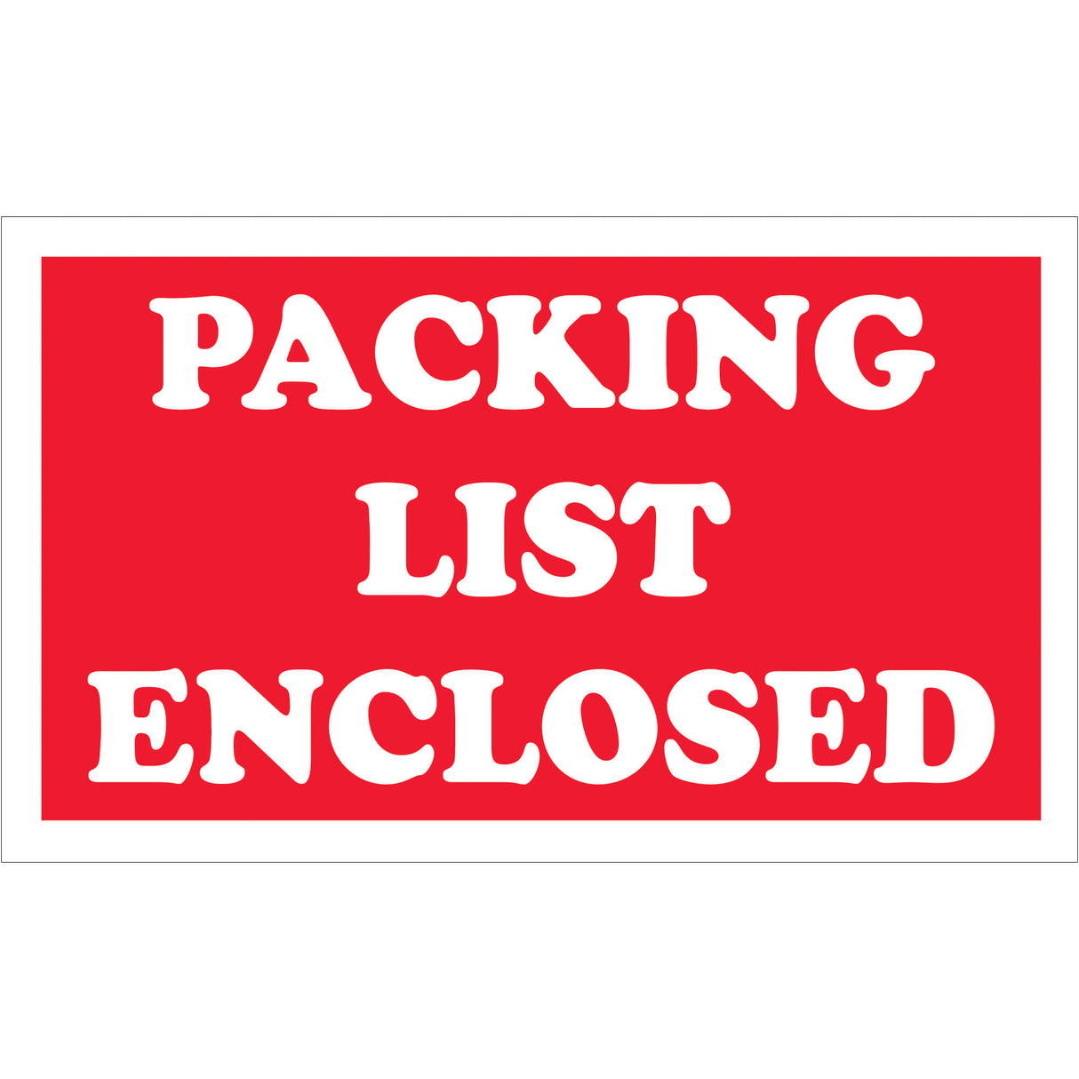 3 x 5" - "Packing List Enclosed" Labels