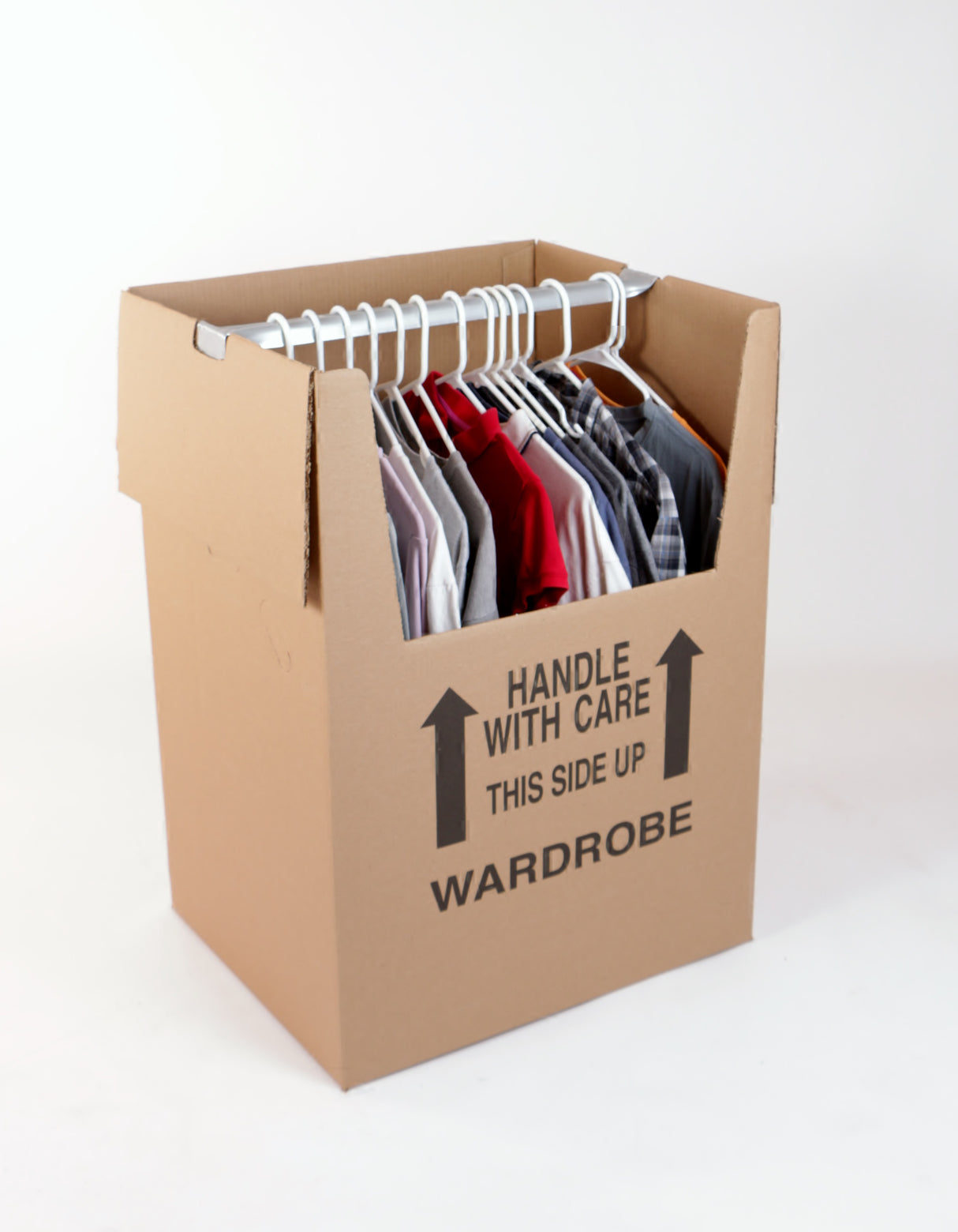 Shorty Wardrobe Moving Box with Bar | Size:24X20X34