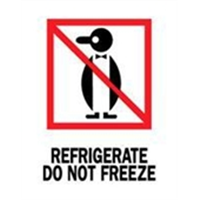 3 X 4 Label Penguin Refrigerate Do Not Freeze
