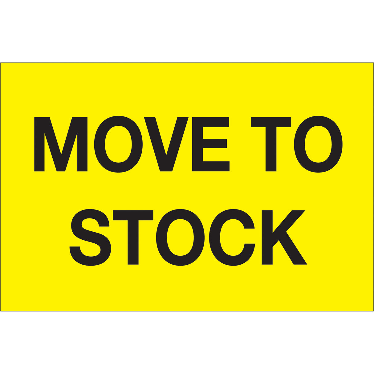 2 x 3" - "Move To Stock" (Fluorescent Yellow) Labels