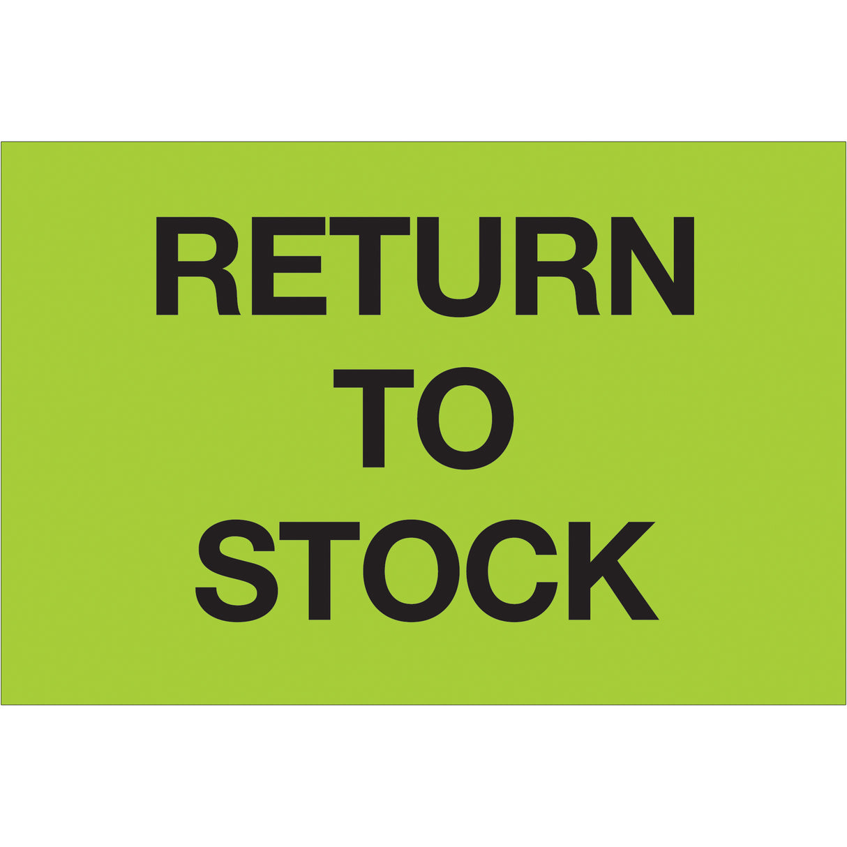 2 x 3" - "Return To Stock" (Fluorescent Green) Labels
