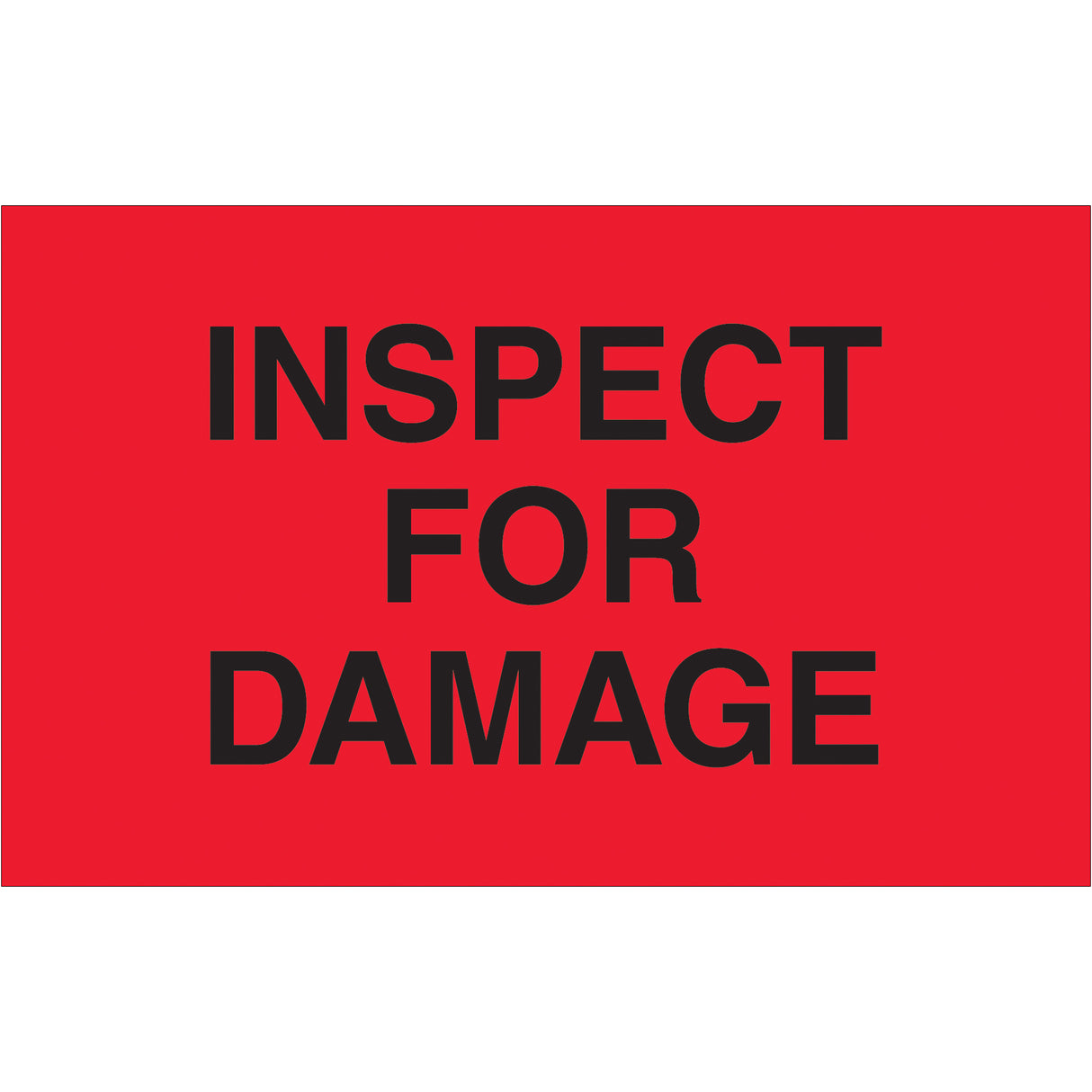 1 1/4 x 2" - "Inspect For Damage" (Fluorescent Red) Labels