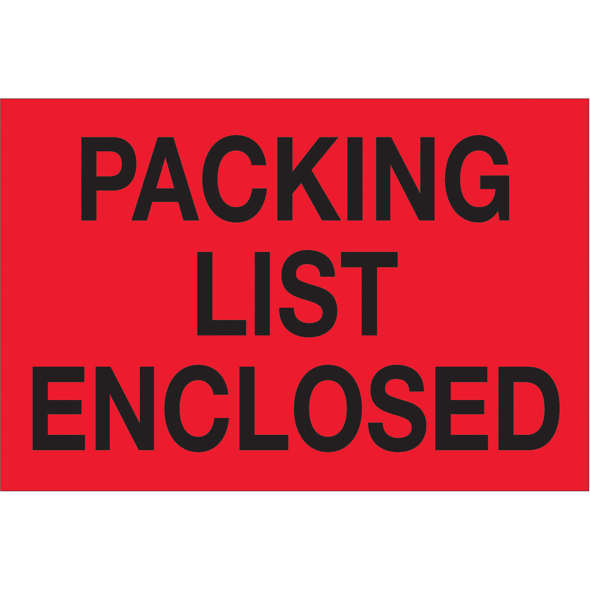 2" x 3" - "Packing List Enclosed" (Fluorescent Red) Labels