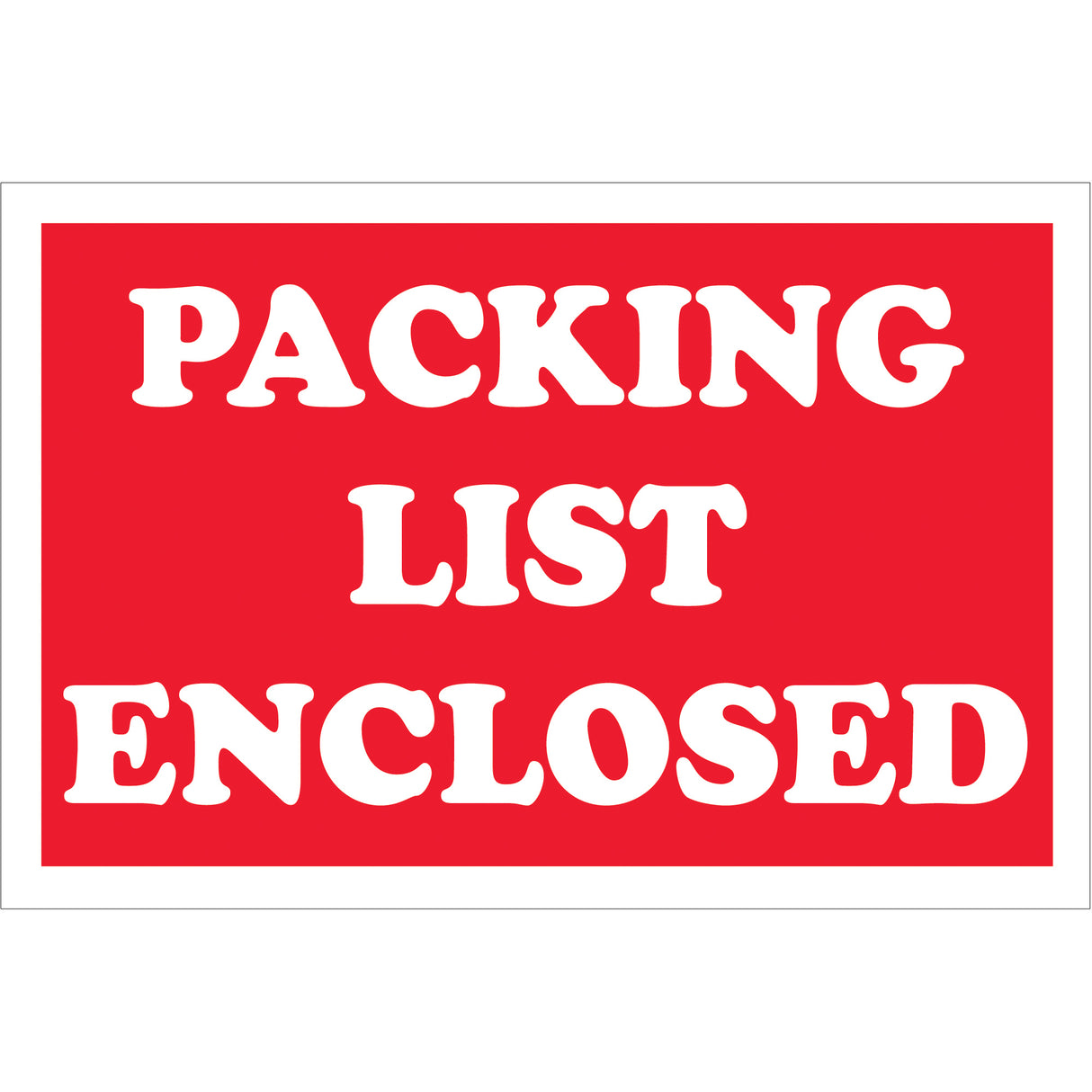 2 x 3" - "Packing List Enclosed" Labels