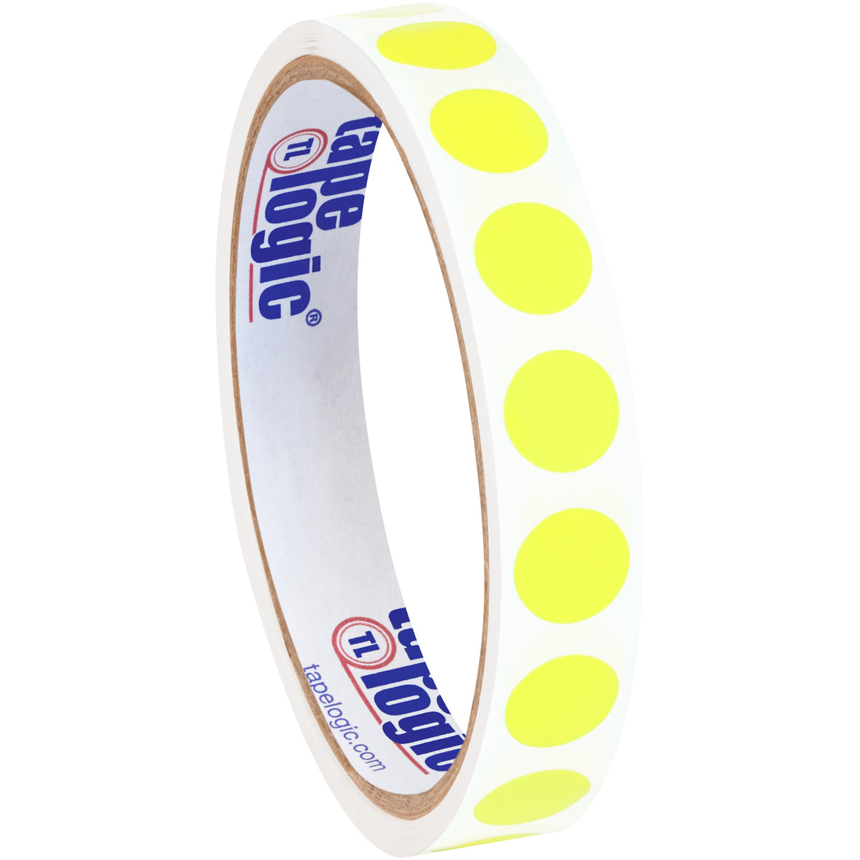 1/2" Fluorescent Yellow Inventory Circle Labels