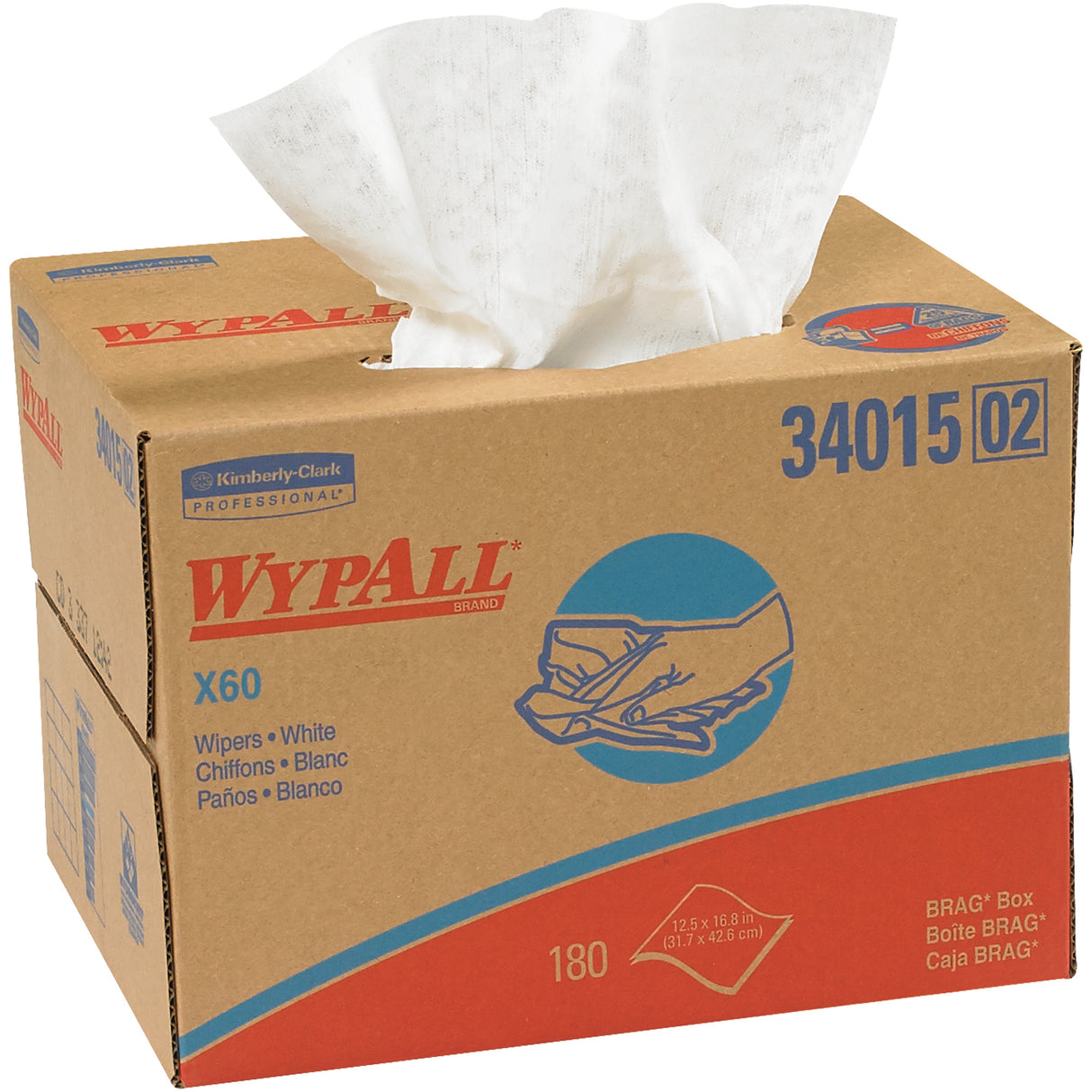 Kimberly Clark® WypALL® X60 12.5 x 16.8" Industrial Wipers Dispenser Box