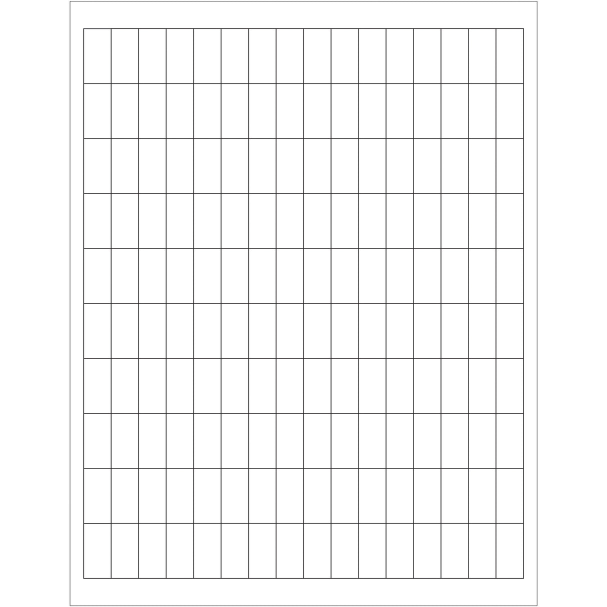 1/2 x 1" White Rectangle Laser Labels