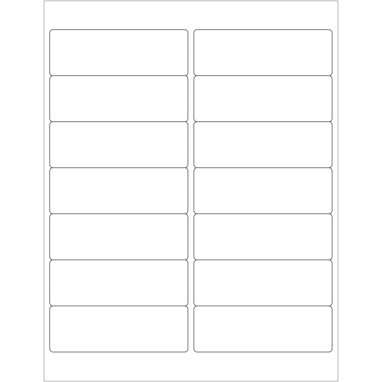 4 x 1 1/3" White Rectangle Laser Labels