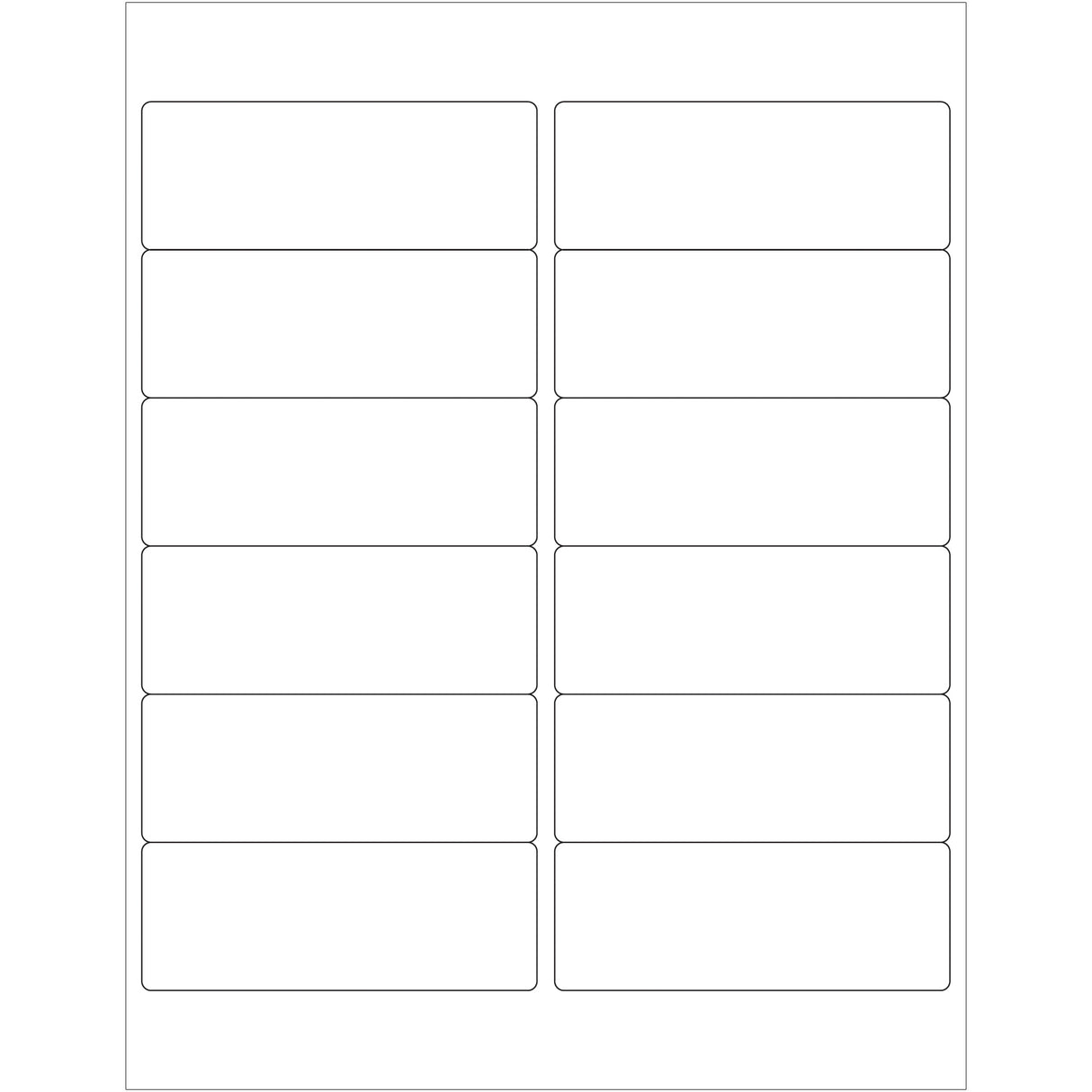 4 x 1 1/2" White Rectangle Laser Labels