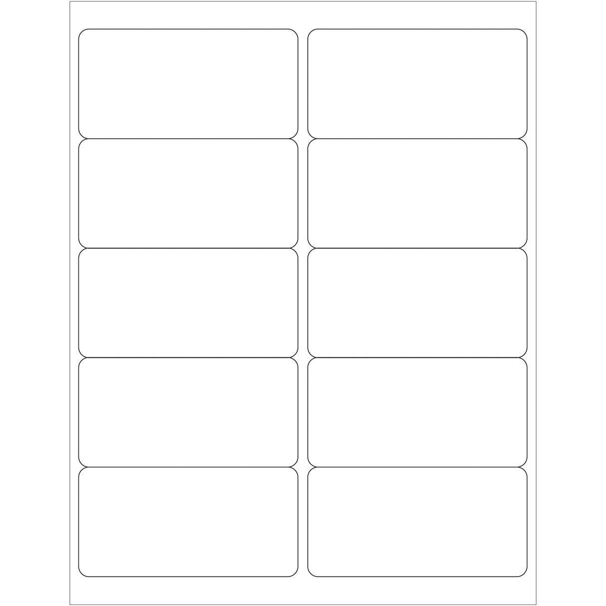 4 x 2" White Rectangle Laser Labels