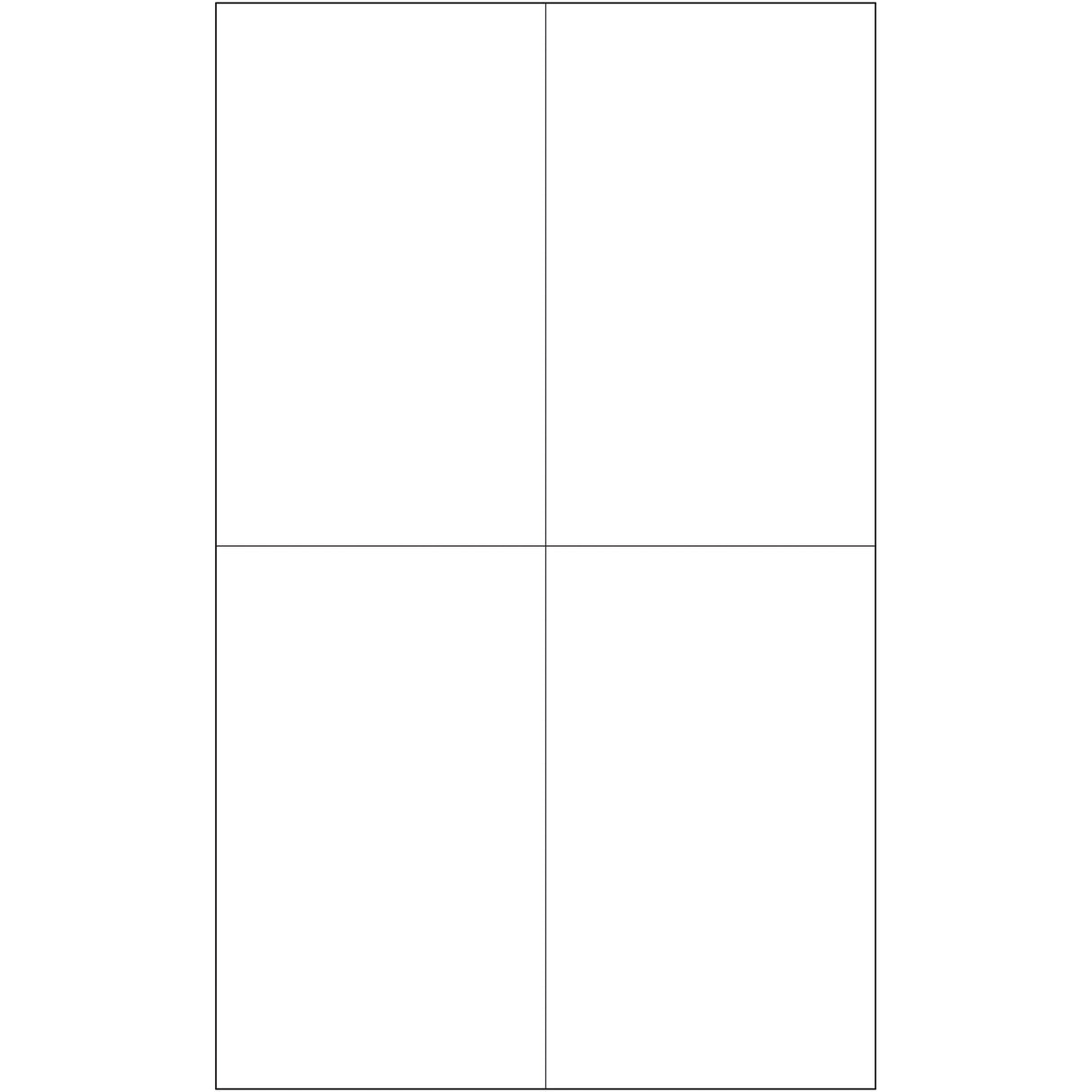 4 1/4 x 7" White Rectangle Laser Labels