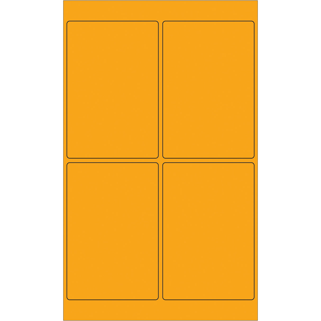 4 x 6" Fluorescent Orange Rectangle Laser Labels