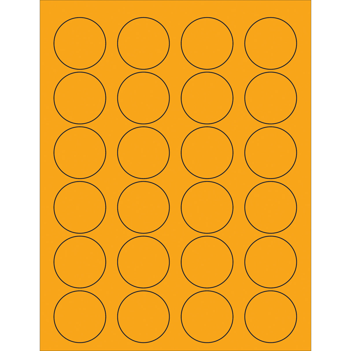 1 5/8" Fluorescent Orange Circle Laser Labels