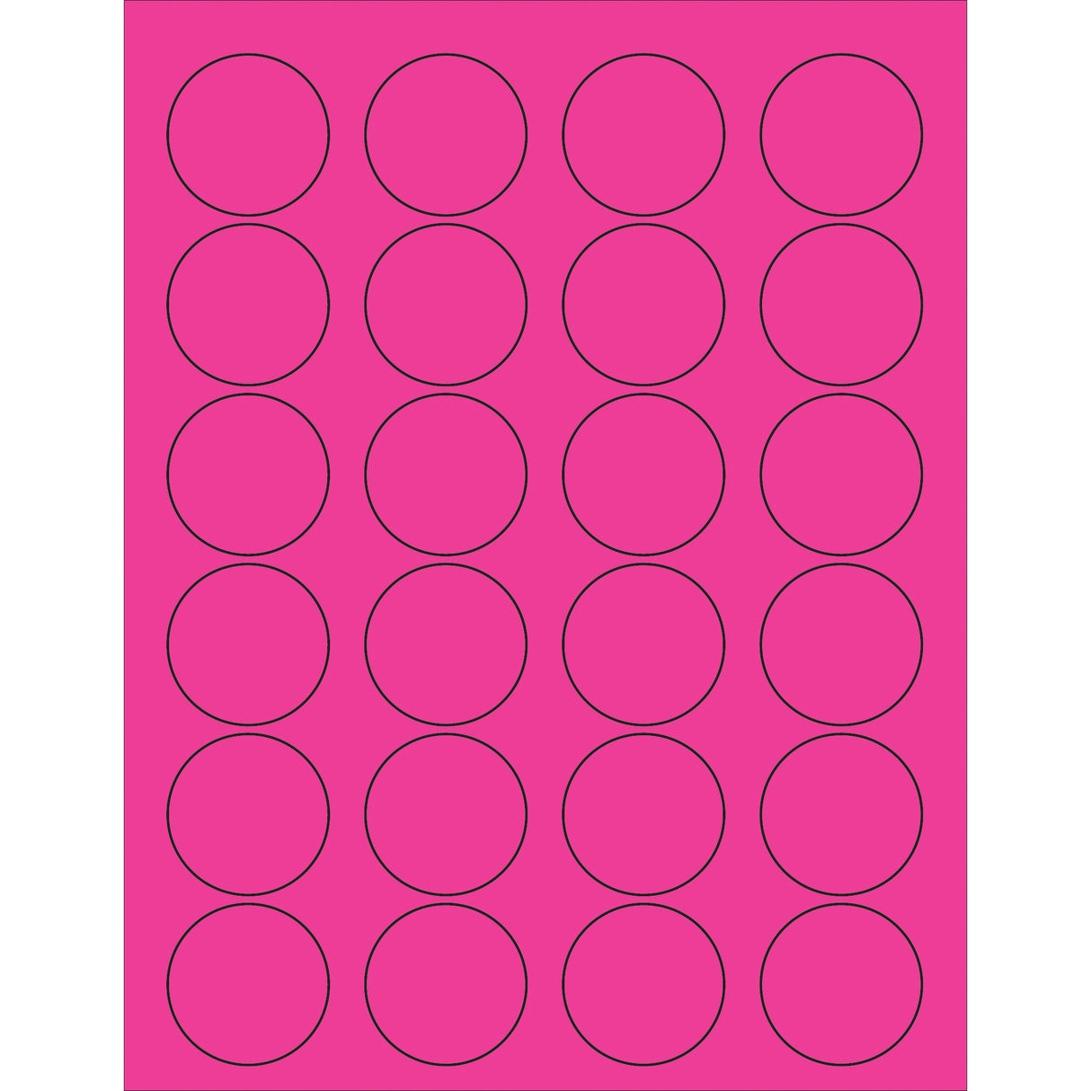 1 5/8" Fluorescent Pink Circle Laser Labels