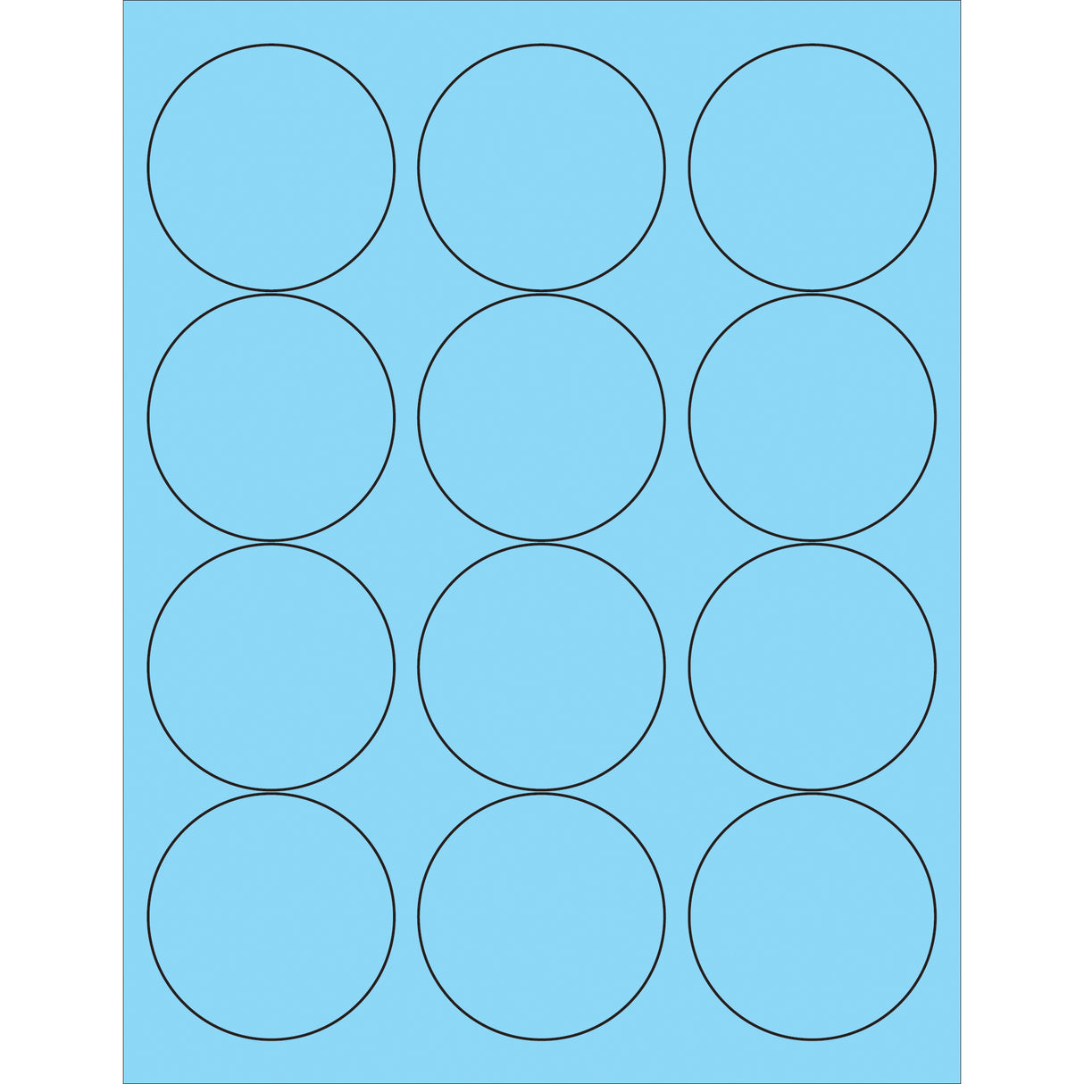 2 1/2" Fluorescent Pastel Blue Circle Laser Labels