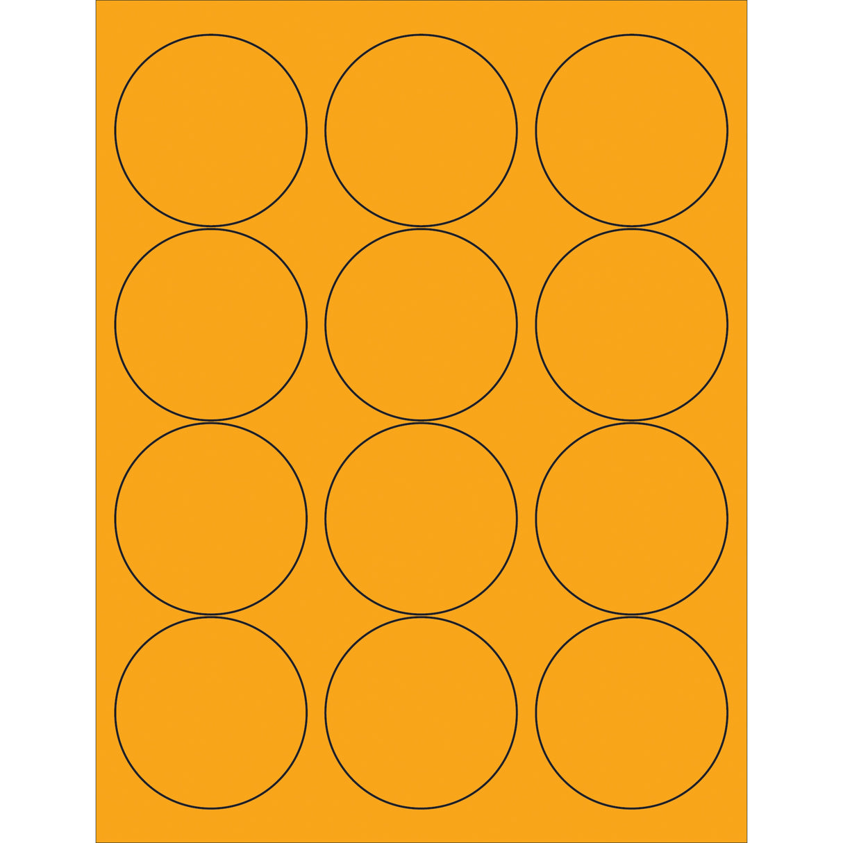 2 1/2" Fluorescent Orange Circle Laser Labels