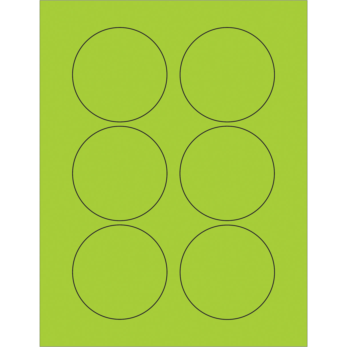 3" Fluorescent Green Circle Laser Labels