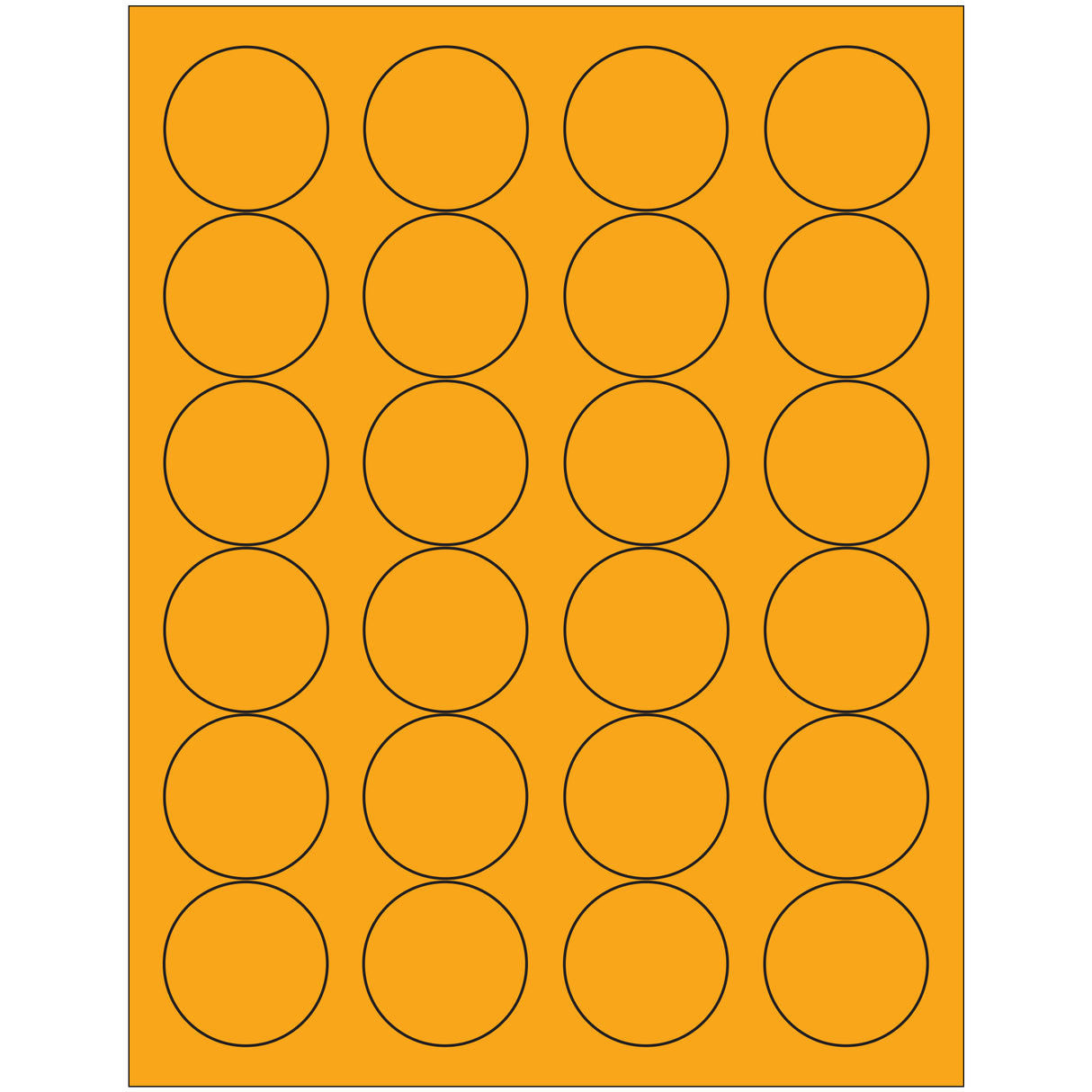 1 2/3" Fluorescent Orange Circle Laser Labels
