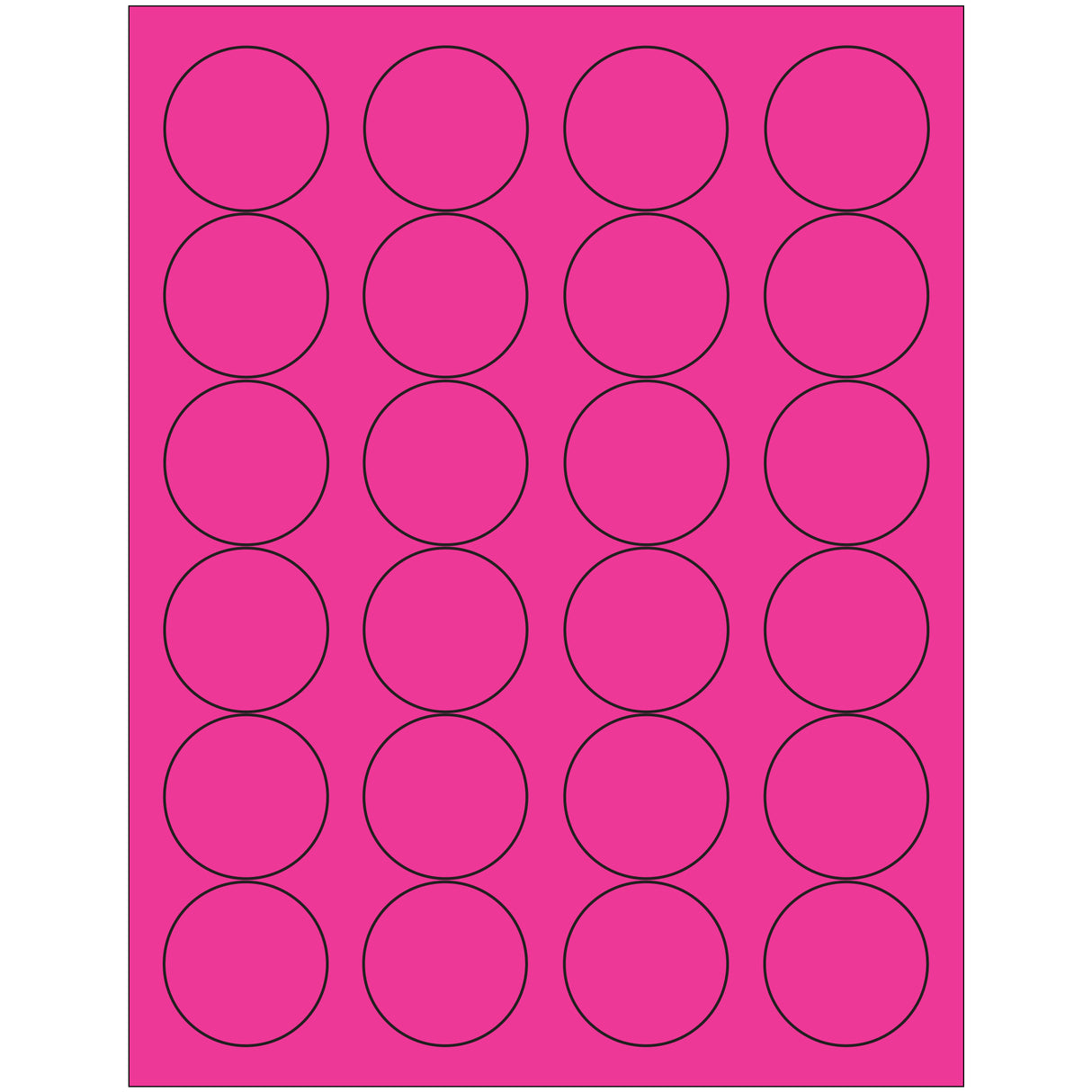 1 2/3" Fluorescent Pink Circle Laser Labels