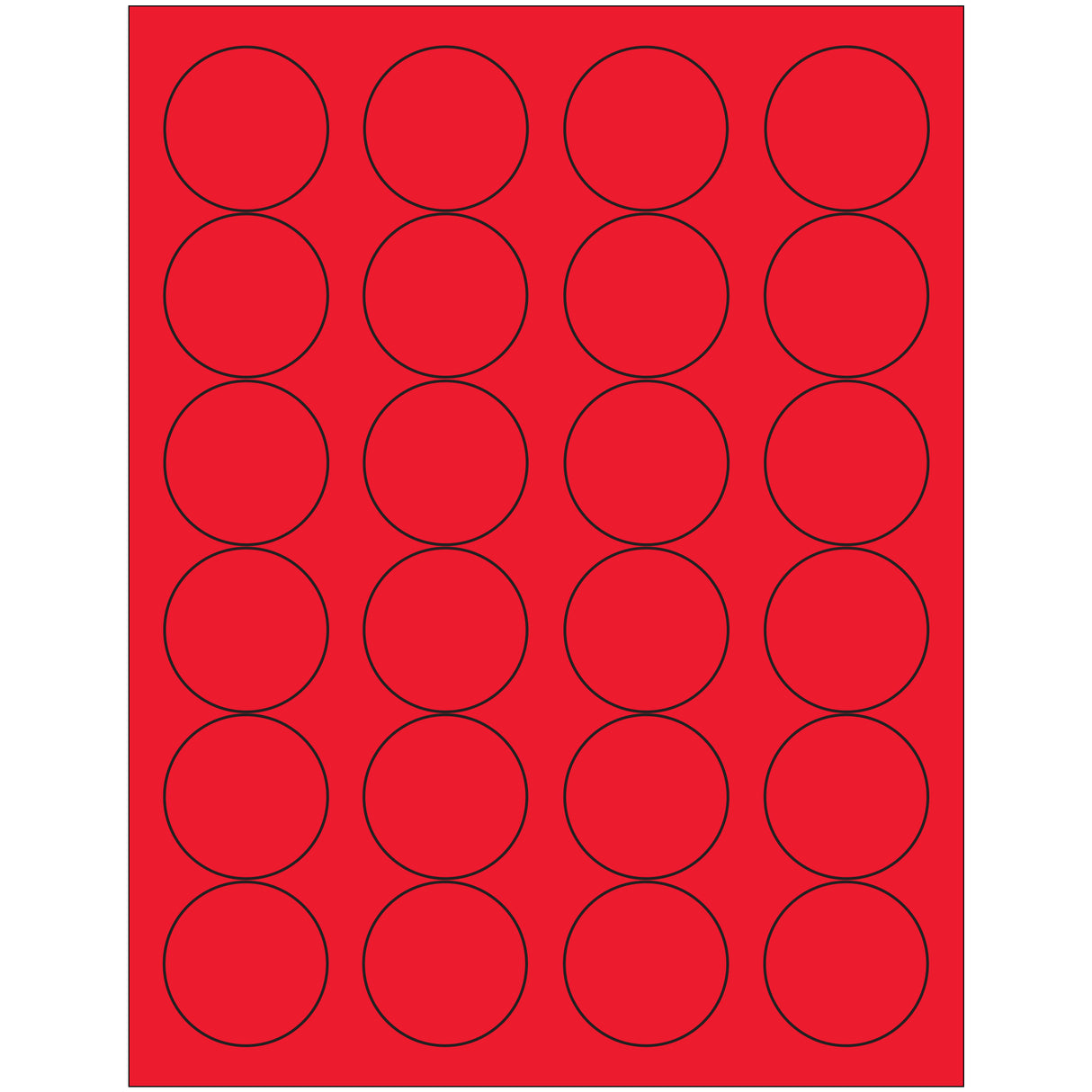 1 2/3" Fluorescent Red Circle Laser Labels