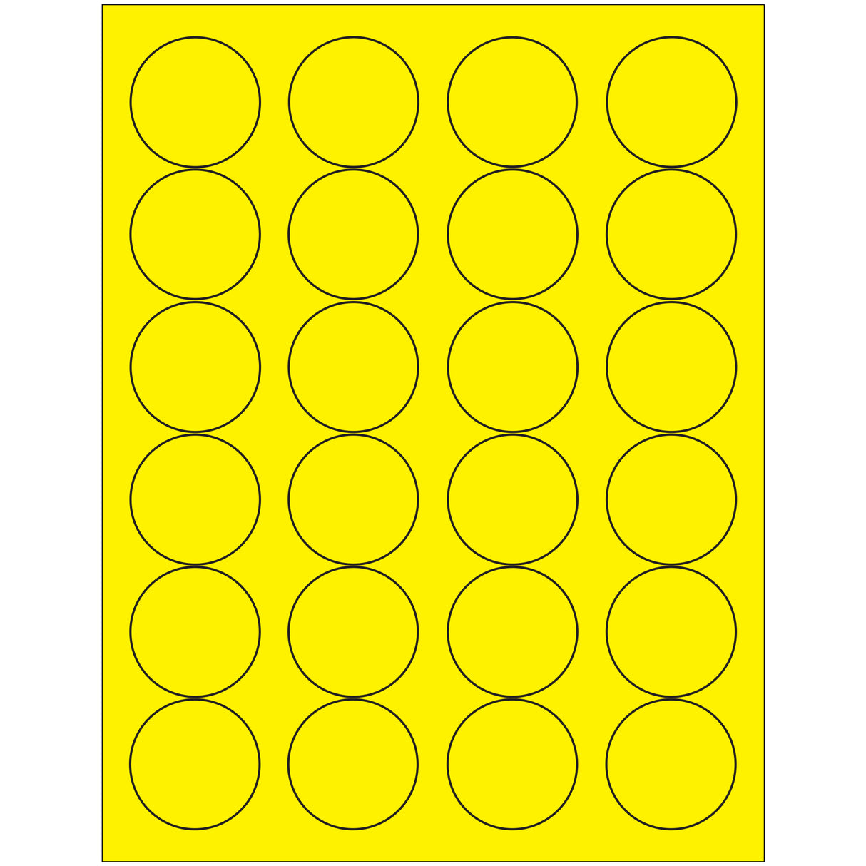 1 2/3" Fluorescent Yellow Circle Laser Labels