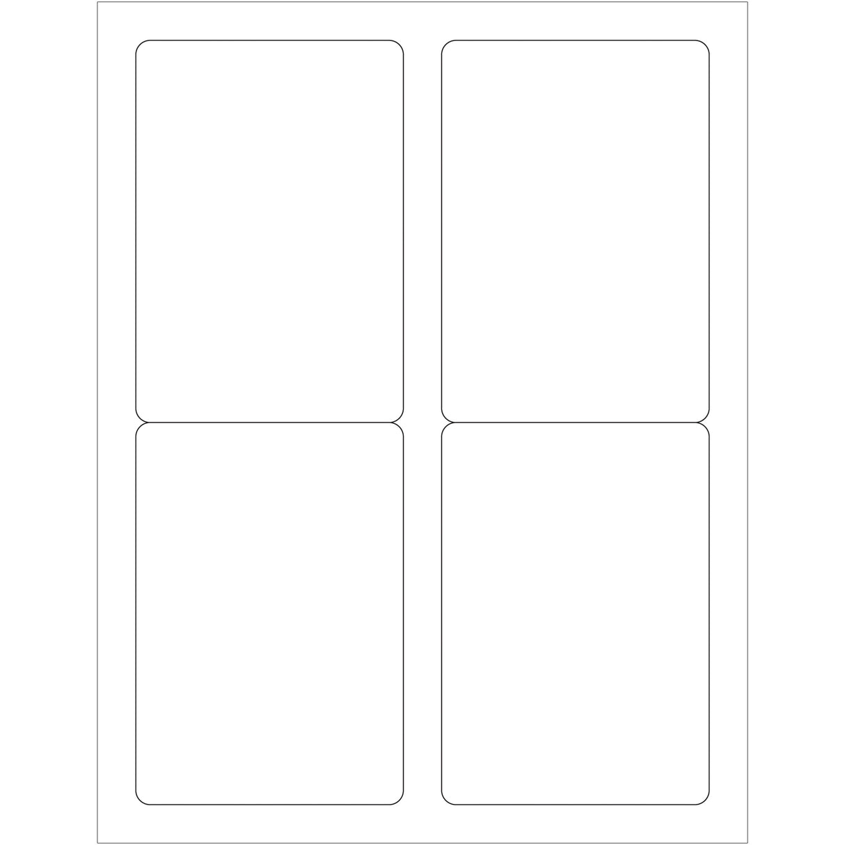 3 1/2 x 5" Glossy White Rectangle Laser Labels